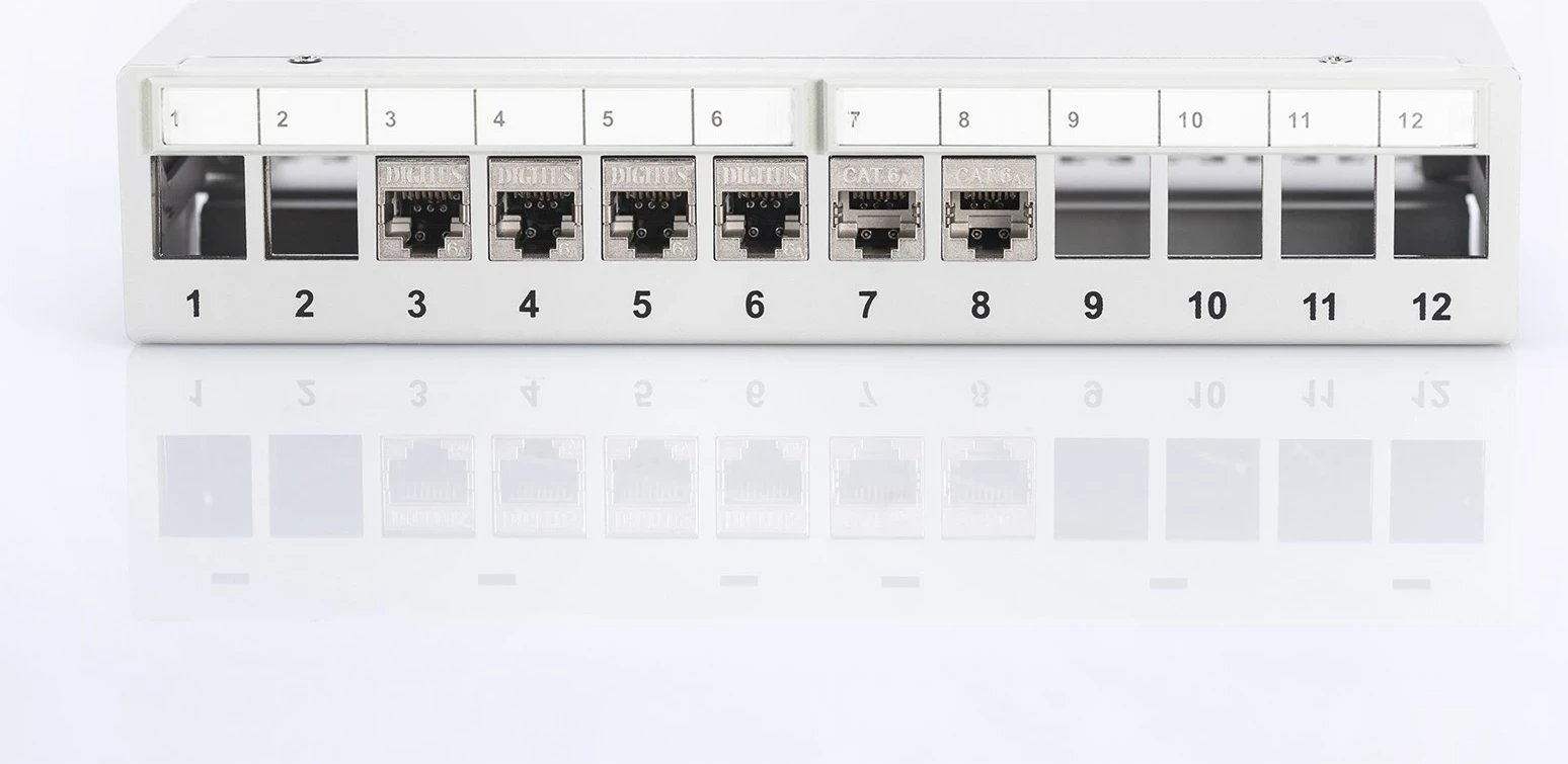 Panel patch DIGITUS DN-93706, RJ-45, Gri