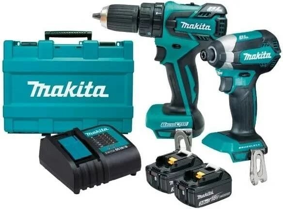 Set veglash MAKITA 18V 2x3.0Ah DLX2142S, e zezë