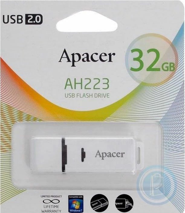 USB DRIVE APACER 32GB 2.0  AH223  WHITE