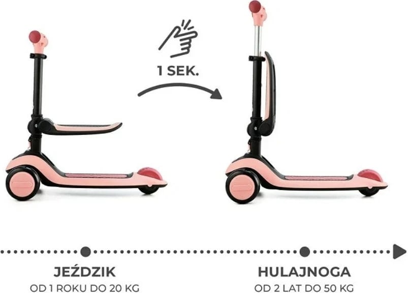 Skuter KinderKraft HALLEY, rozë