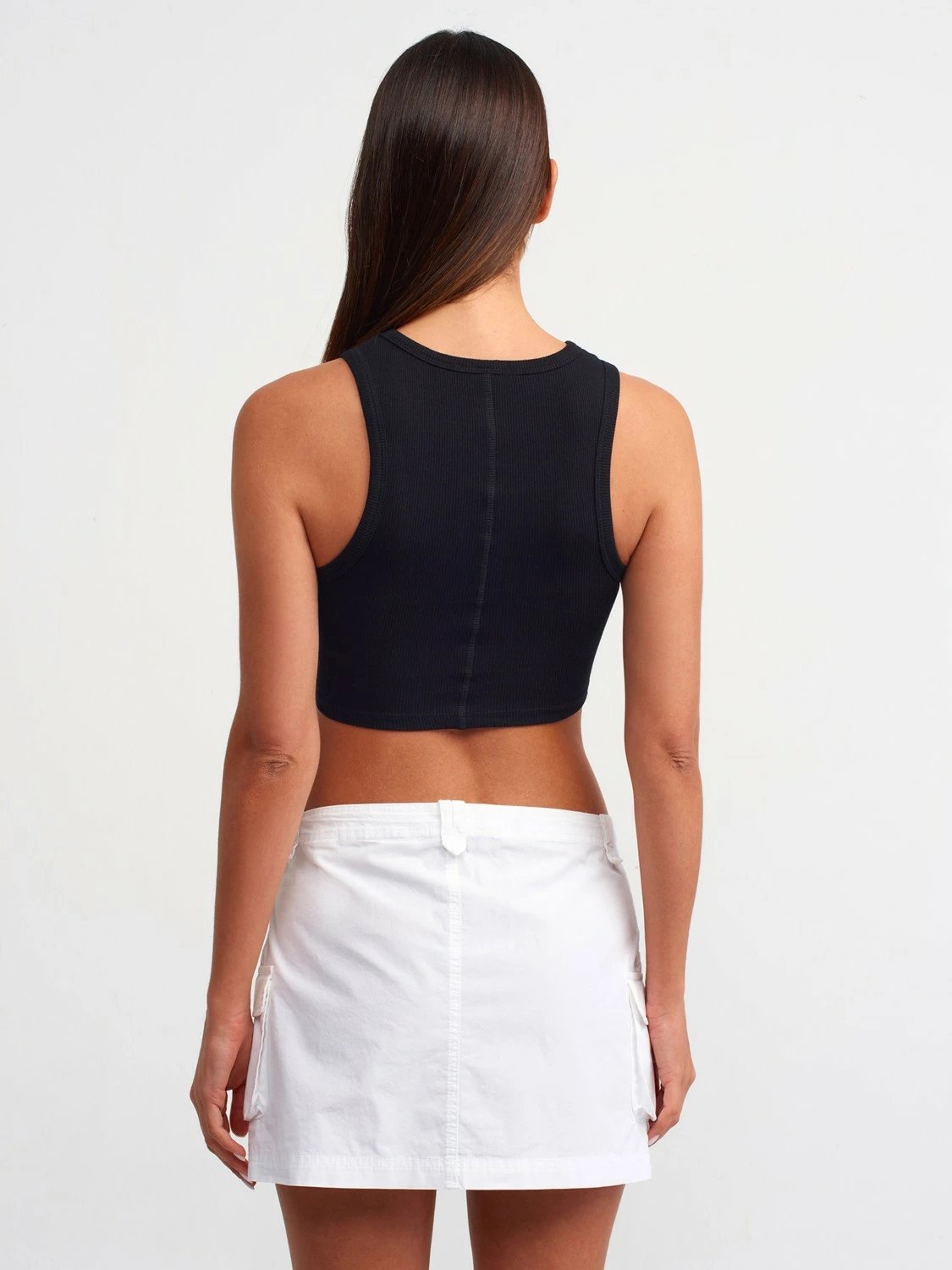 Crop top për femra Dilvin 20820, e zezë