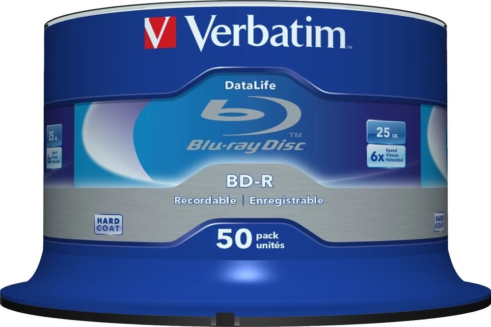 Diska BD-R Verbatim, 25GB, 50 copë