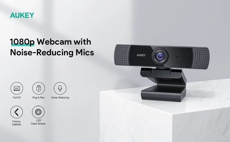 Webcam AUKEY PC-LM1E, 2MP, Full HD, i zi 