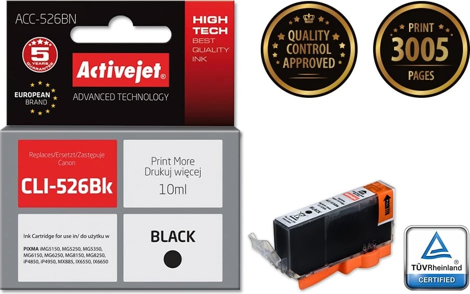 Toner zëvendësues Activejet ACC-526BN për printer Canon, 10ml, i zi