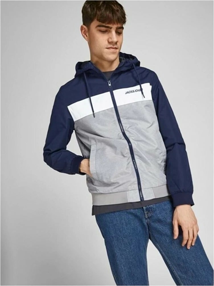 Jakne për meshkuj Jack & Jones, jjerush hood bomber noos 12200208, e kaltër