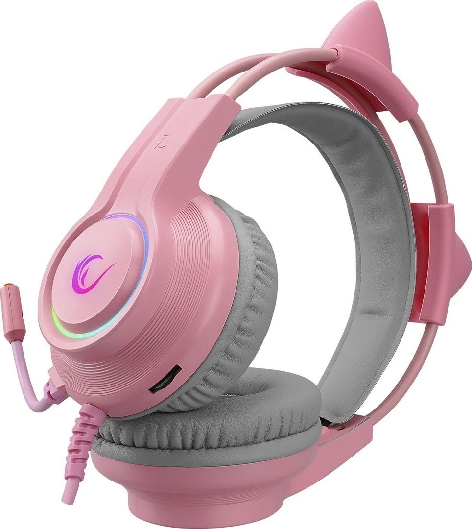 Kufje gaming Rampage X-CATTY 7.1 RGB, Roze