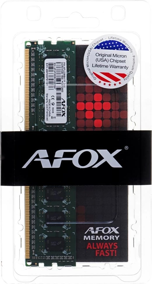 RAM memorie AFOX UDIMM, 8GB DDR3, 1600 MHz LV, 1,35V	