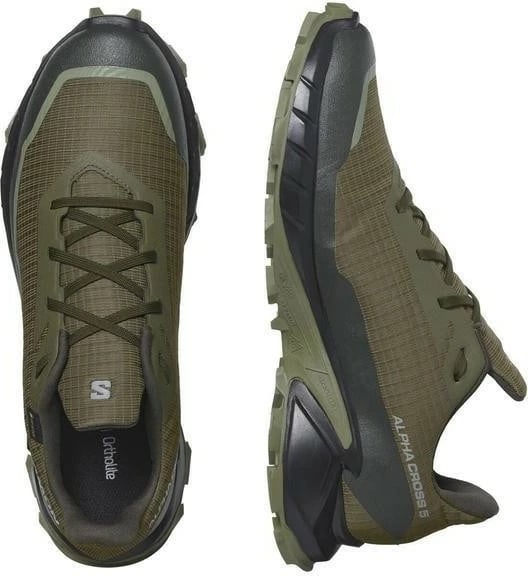 Atlete për meshkuj Salomon Alphacross 5 Gore-Tex, khaki