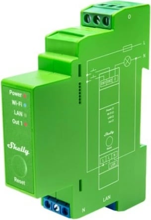 Dimmer Shelly Pro Dimmer 1PM, 200 W, IEEE 802.11b/g/n, Blu, Gjelbër, Gri