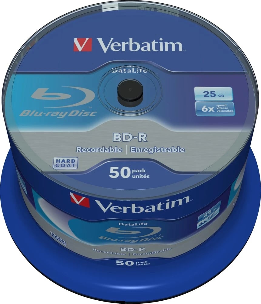 Diska BD-R Verbatim, 25GB, 50 copë