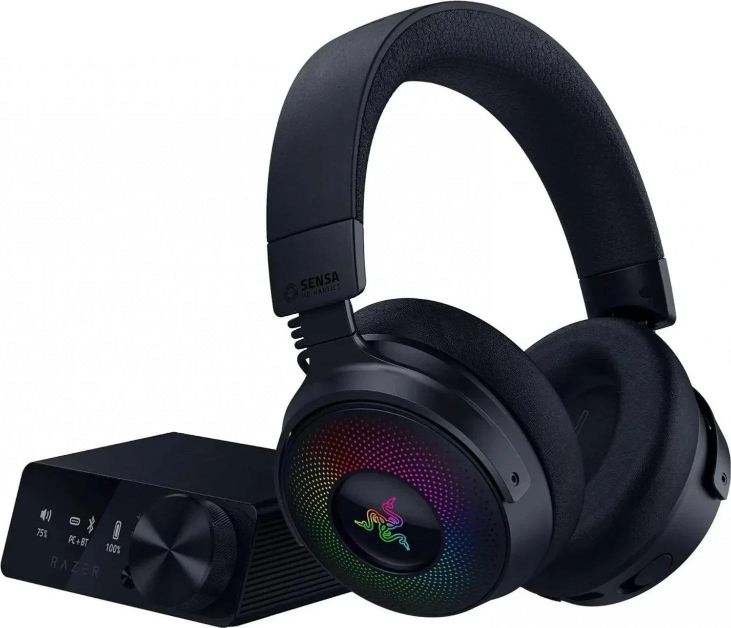 Kufje Razer Kraken V4 Pro, për lojtarë, ngjyrë e zezë