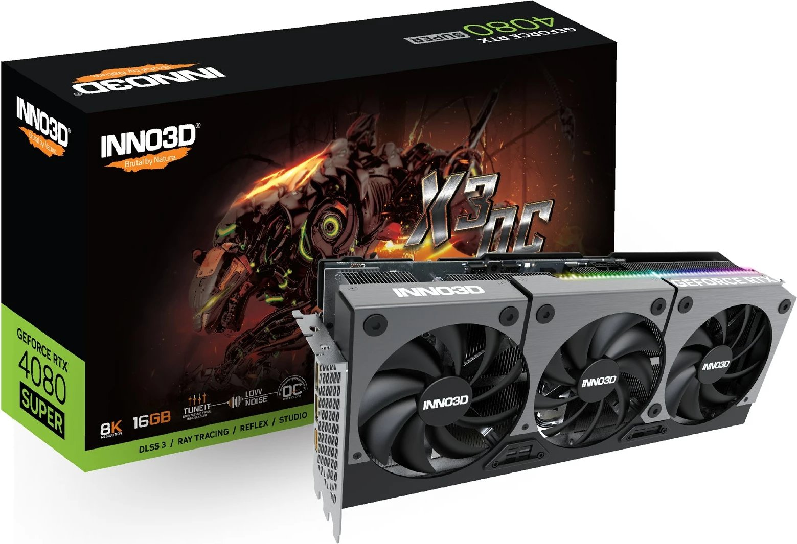 Kartelë grafike Inno3D GEFORCE RTX 4080 SUPER X3 OC, 16 GB, Gri