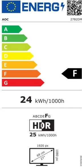 Monitor AOC 27B2DM, 27", Full HD, 4 ms, i zi