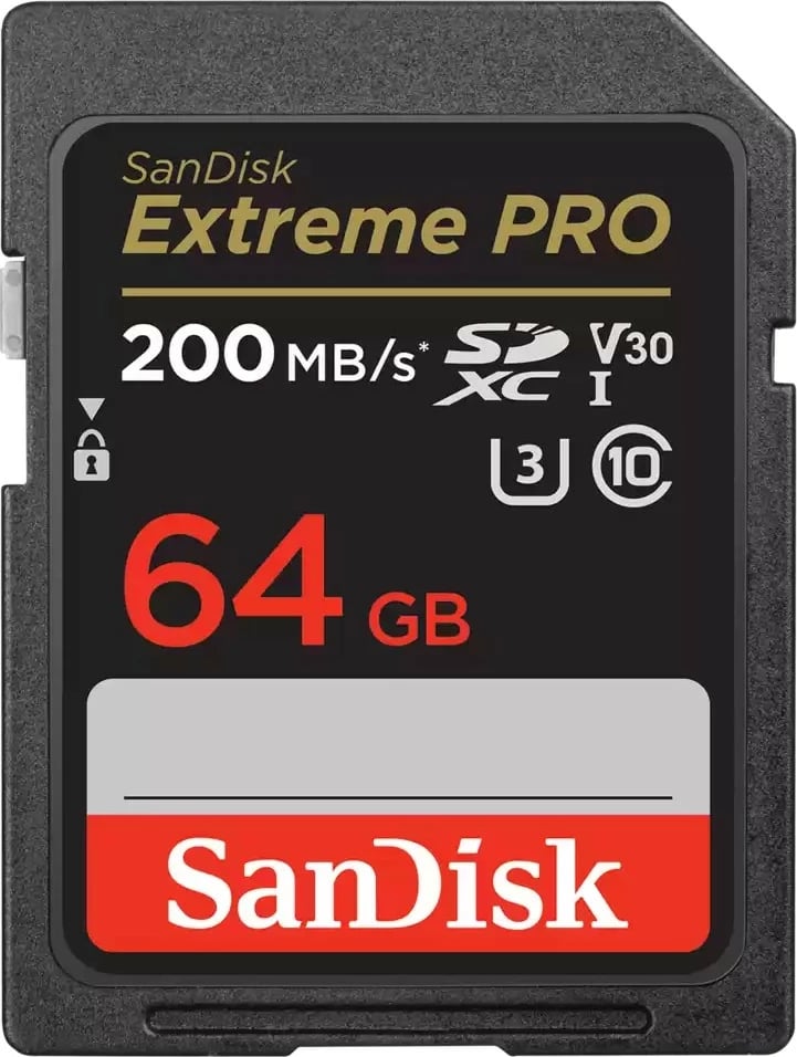 Kartelë SDXC SanDisk Extreme PRO, 64 GB, Class 10, 170 MB/s, 90 MB/s, Class 3 (U3), e zezë