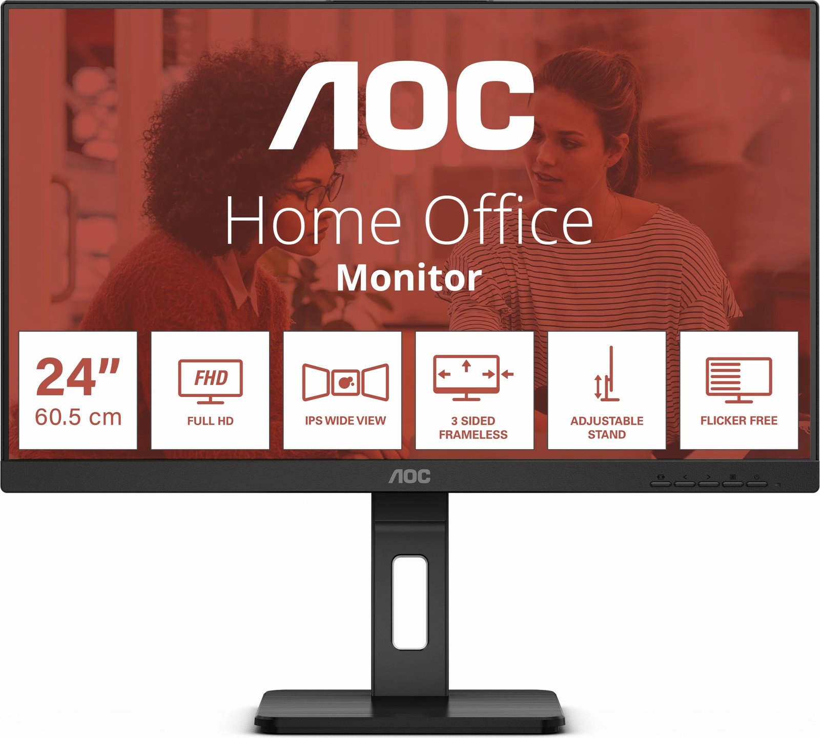 Monitor AOC E3 24E3QAF, 60.5 cm (23.8"), Full HD, LCD, 4 ms, i zi