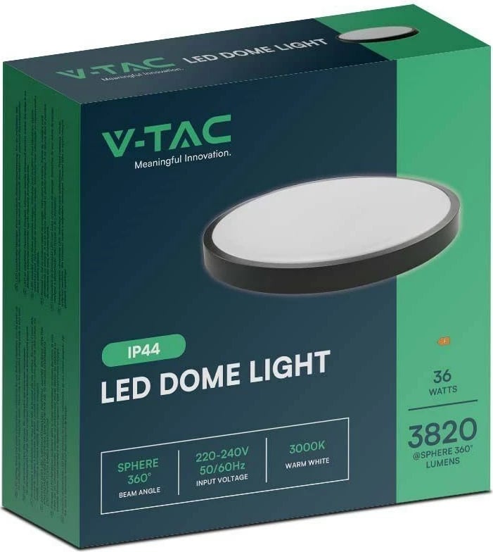 Plafond V-TAC VT-8630B 36W LED IP44 42cm 4000K e zezë