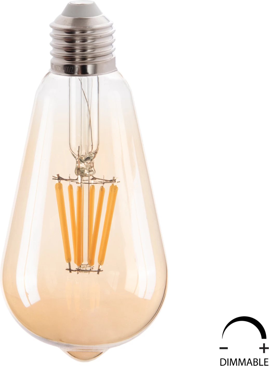 Llambë LED filament, 8W, E27, e zbehtë, 3000K, ngjyrë ari