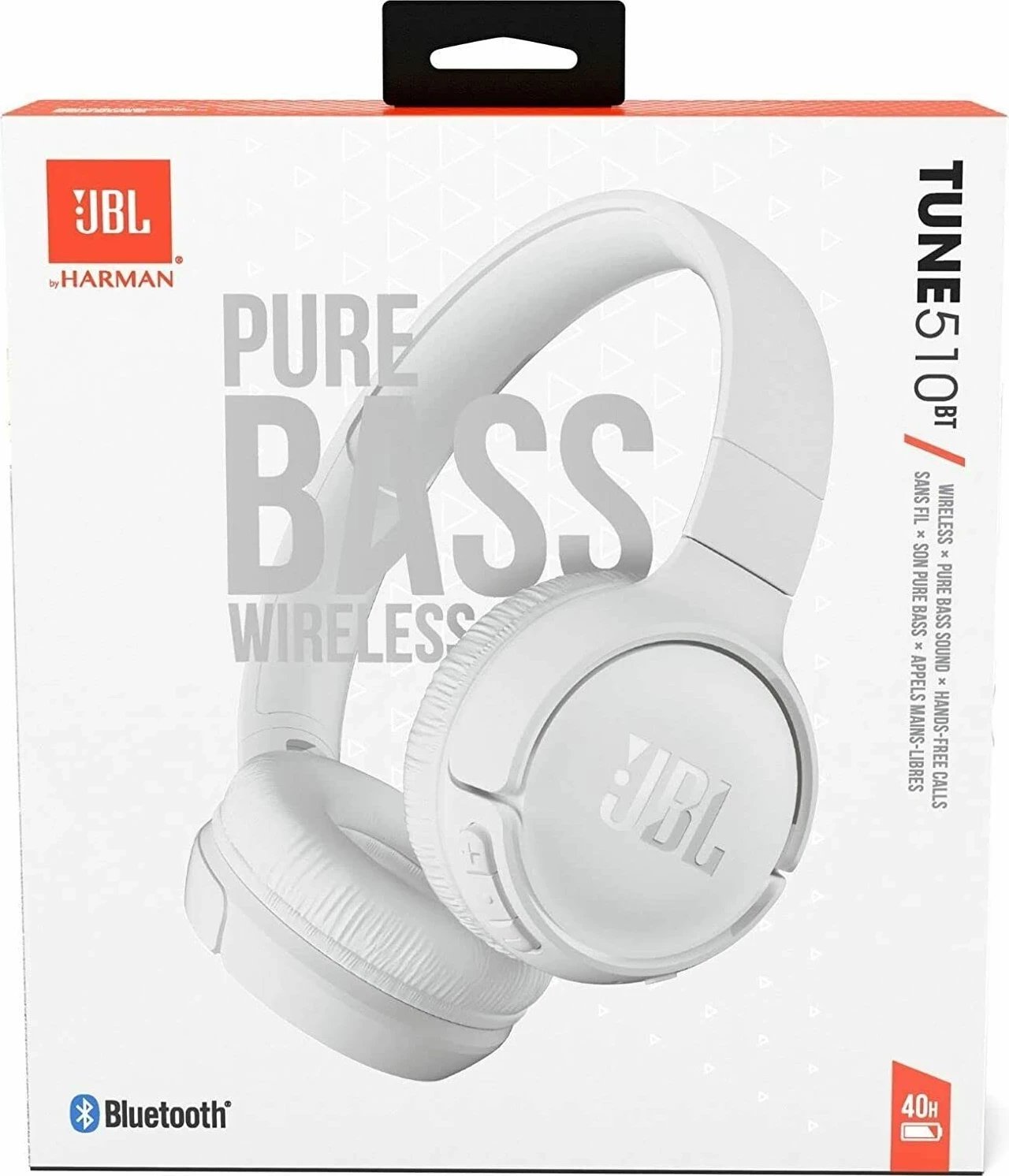 Kufje JBL Tune 510BT Bluetooth, T510BT +Mic, Bardhë