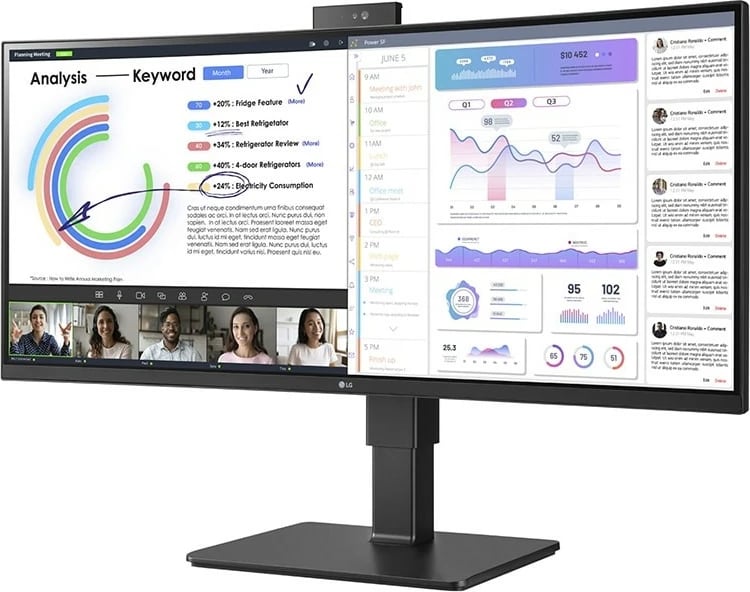 Monitor LG 34BQ77QC-B, 34", 3440 x 1440, UltraWide Dual Quad HD, LCD, i zi