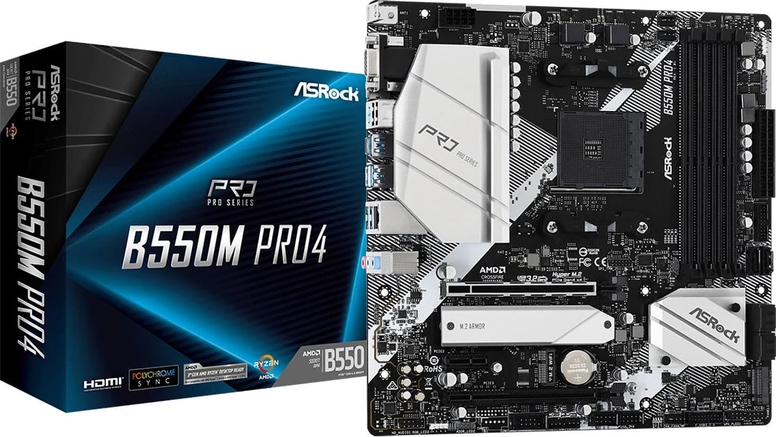 Pllakë amë Asrock B550M Pro4, Socket AM4, micro ATX