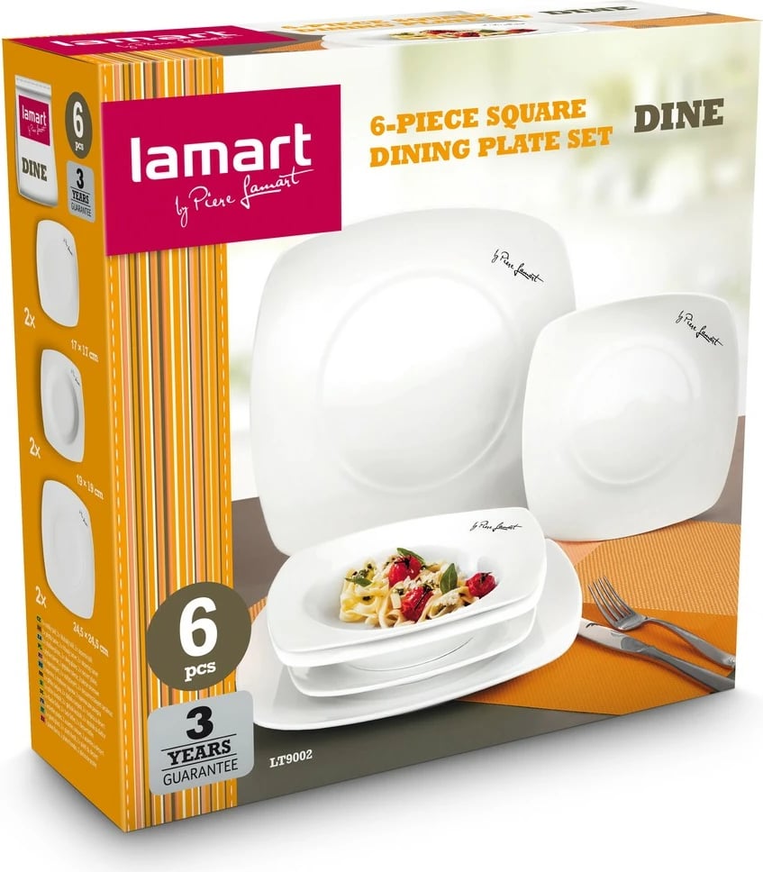 Set pjatash LAMART LT9002, 6 pjesë, të bardha