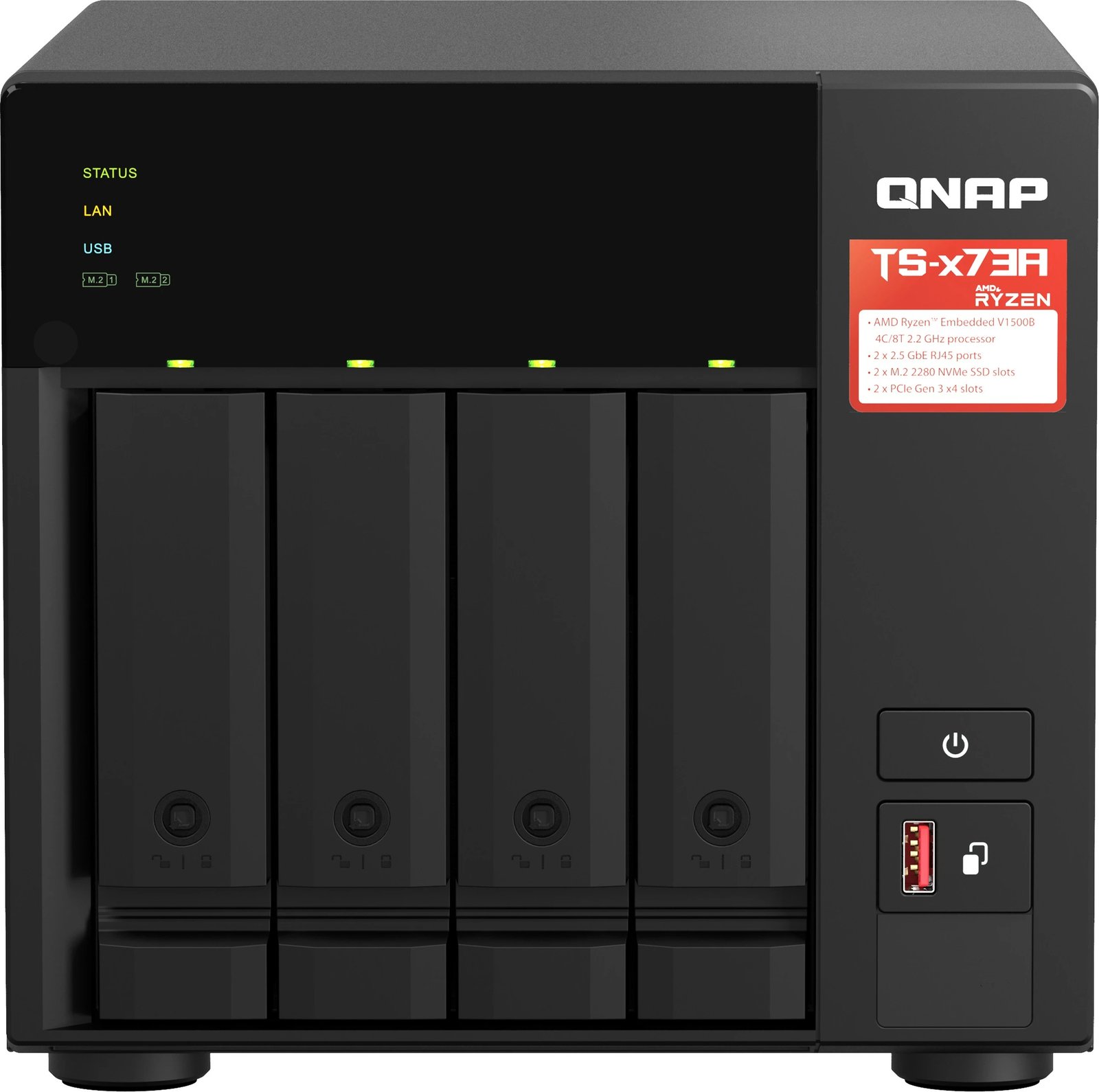 NAS QNAP TS-473A, Ryzen Embedded V1500B, 8GB, i zi