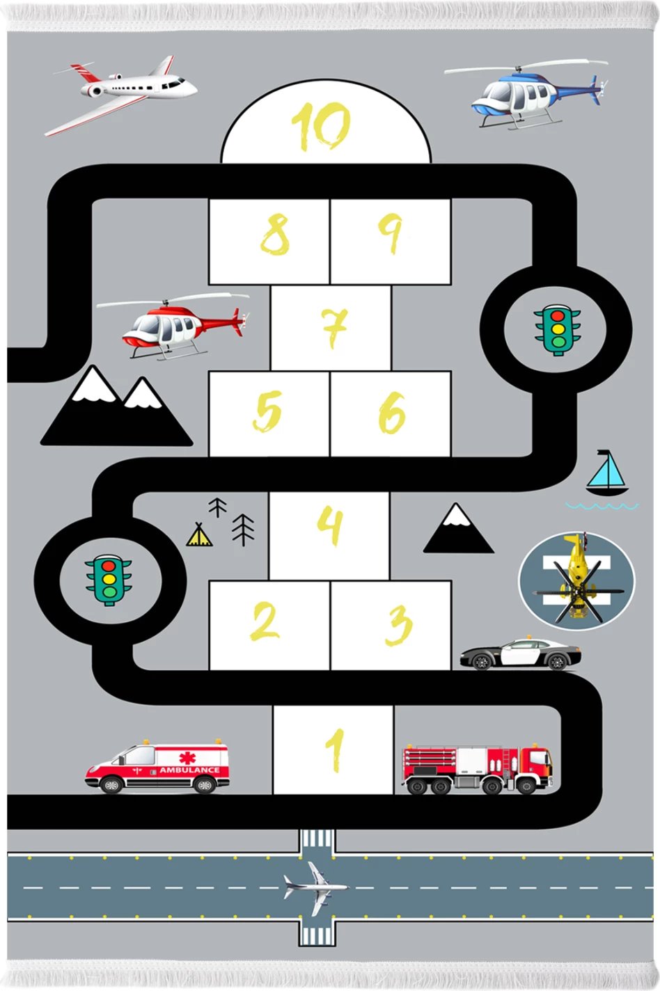 Qilim për fëmijë me lojën hopscotch, FH7679.10, 120x180cm