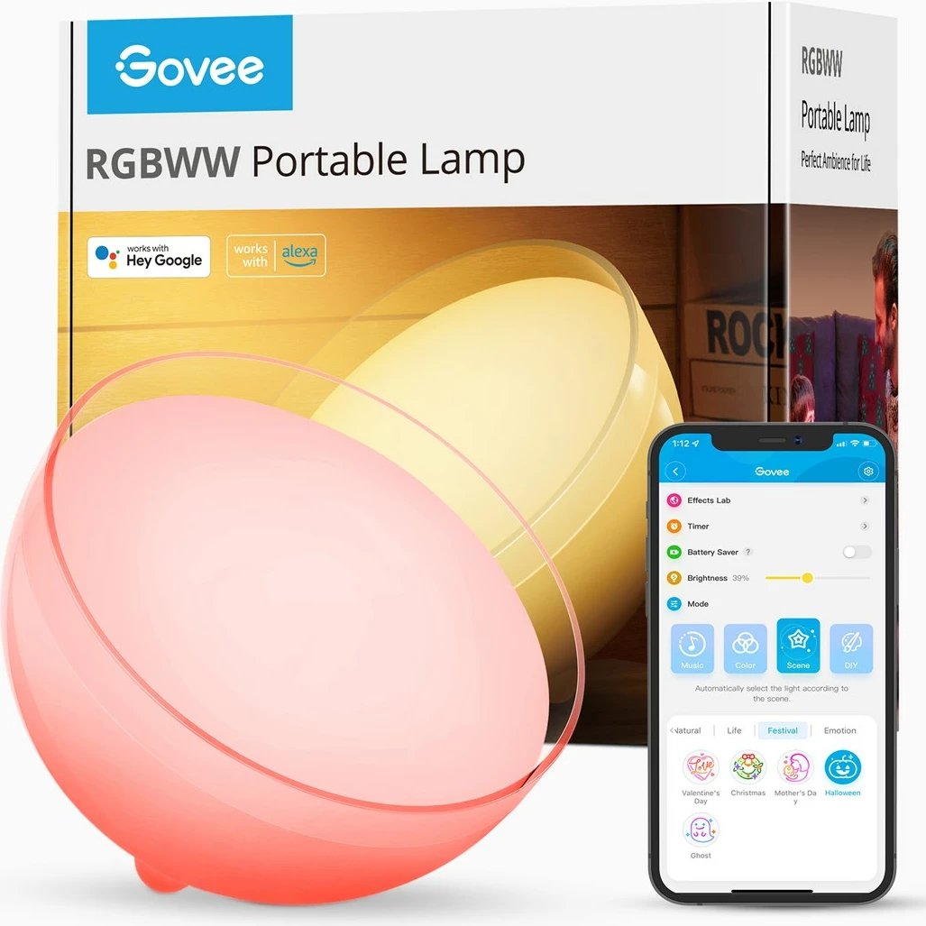 Llambë tavoline portative Govee RGBWW, bluetooth, transparente