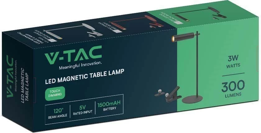 Llambë tavoline V-TAC VT-7413 4n1, e zezë