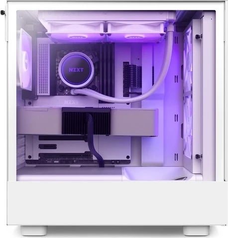 Kasë NZXT H5 Flow RGB, Midi Tower, e bardhë