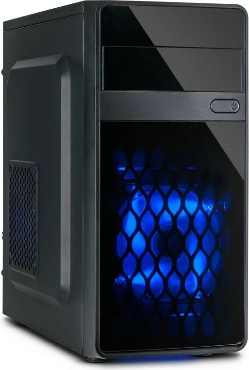 Kasë Inter-Tech MA-01 Micro, Micro Tower, PC, Black, micro ATX, Blue, Case fans