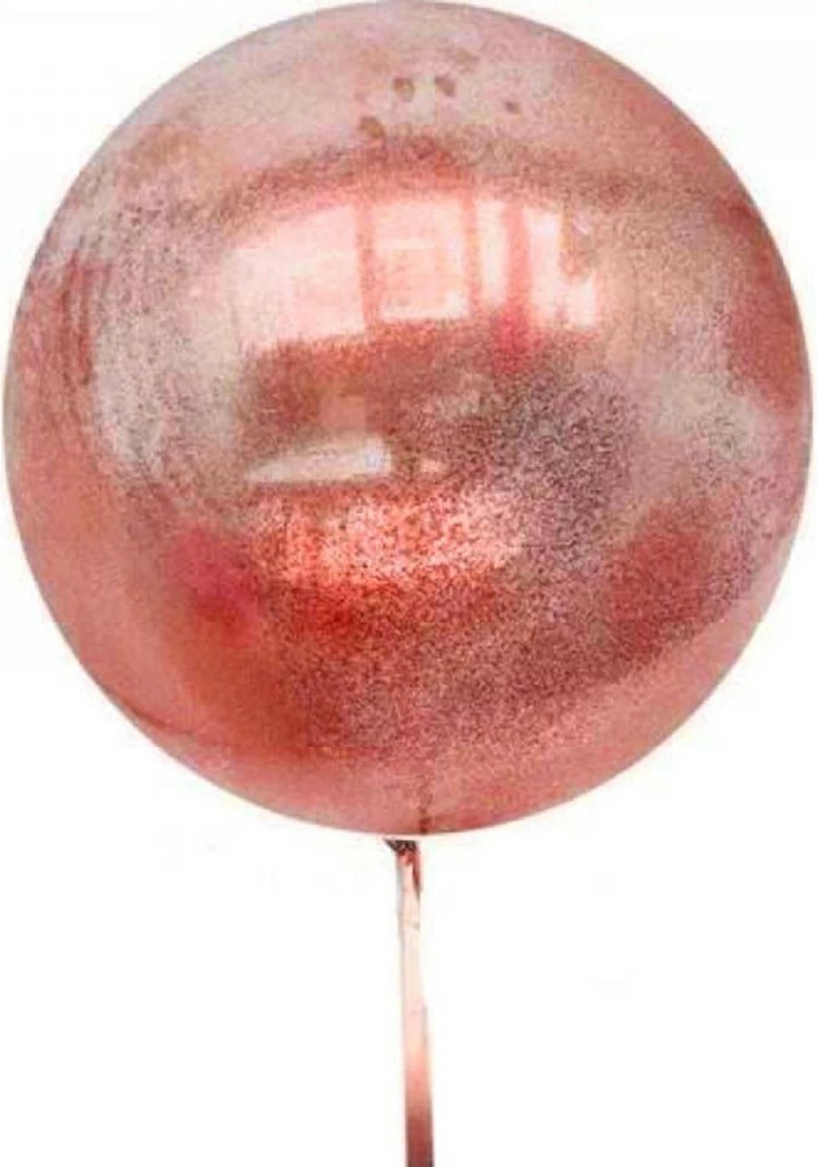 Balonë transparente me glitter të kuq K&A, 24 inch
