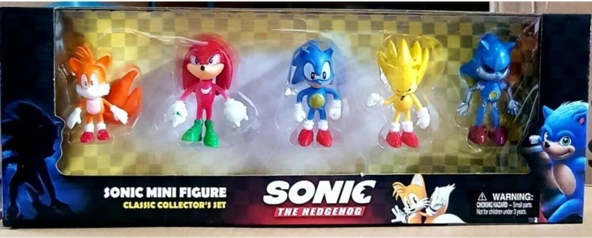 Figura Sonic për fëmijë, set 5 copë