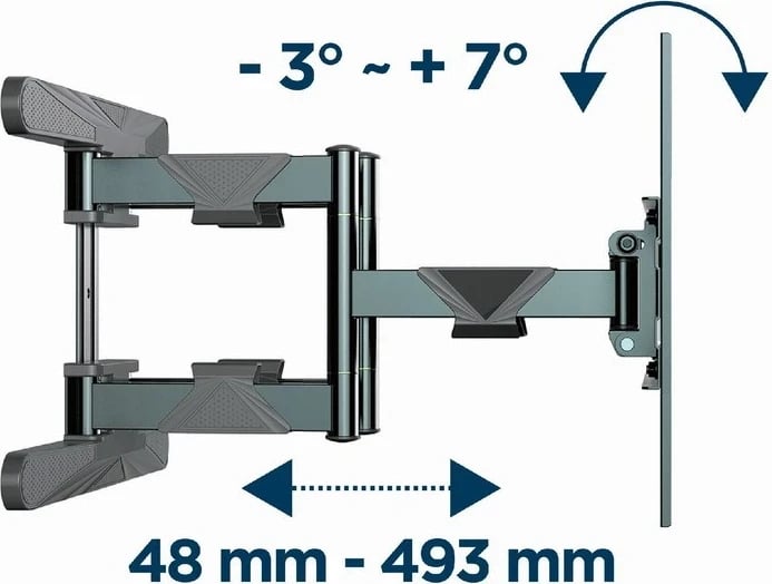 Mbajtëse për televizor Gembird WM-80ST-01, 40-80”, e zezë