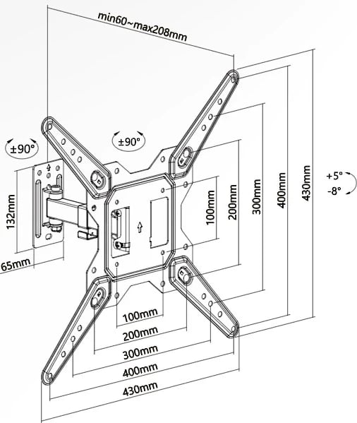 Mbajtës TV Superior Electronics 23-55 Motion Extra Slim