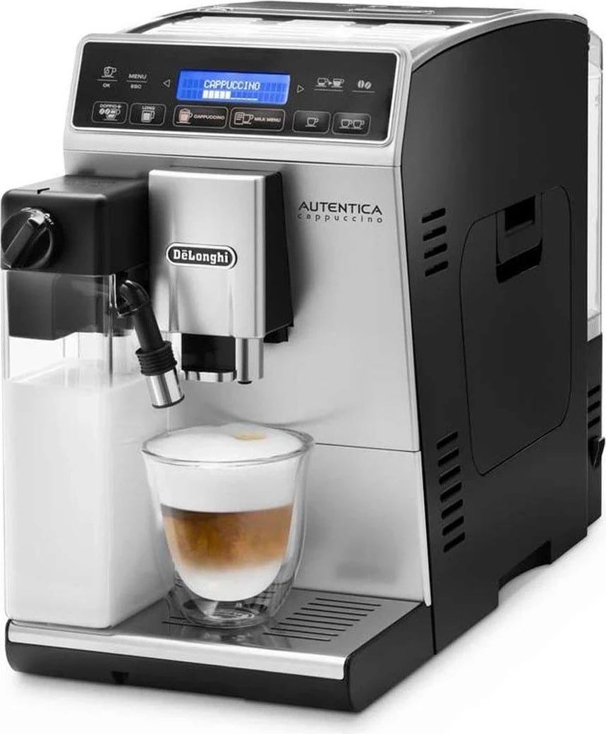 Makina e kafesë De'Longhi Autentica Cappuccino ETAM 29.660.SB, me ngjyrë argjendi e zi