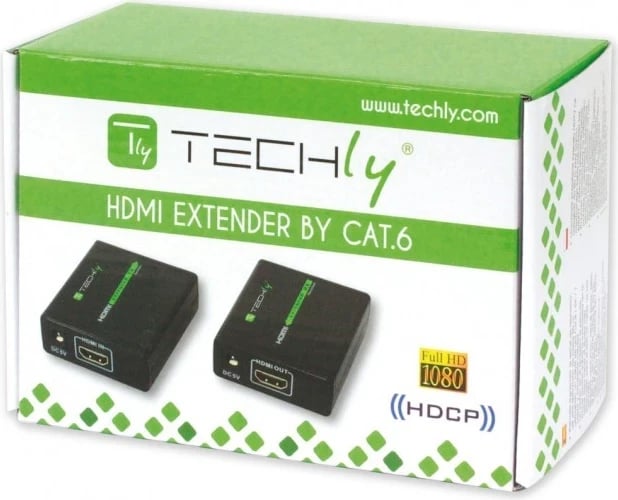 Konvertues Techly, HDMI mbi UTP, ngjyrë e zezë