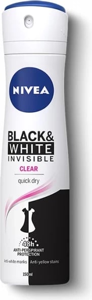 Deodorant Nivea Black & White Invisible Clear, 150 ml