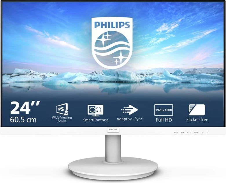 Monitor Philips V Line 241V8AW/00, 23.8", Full HD, Bardhë