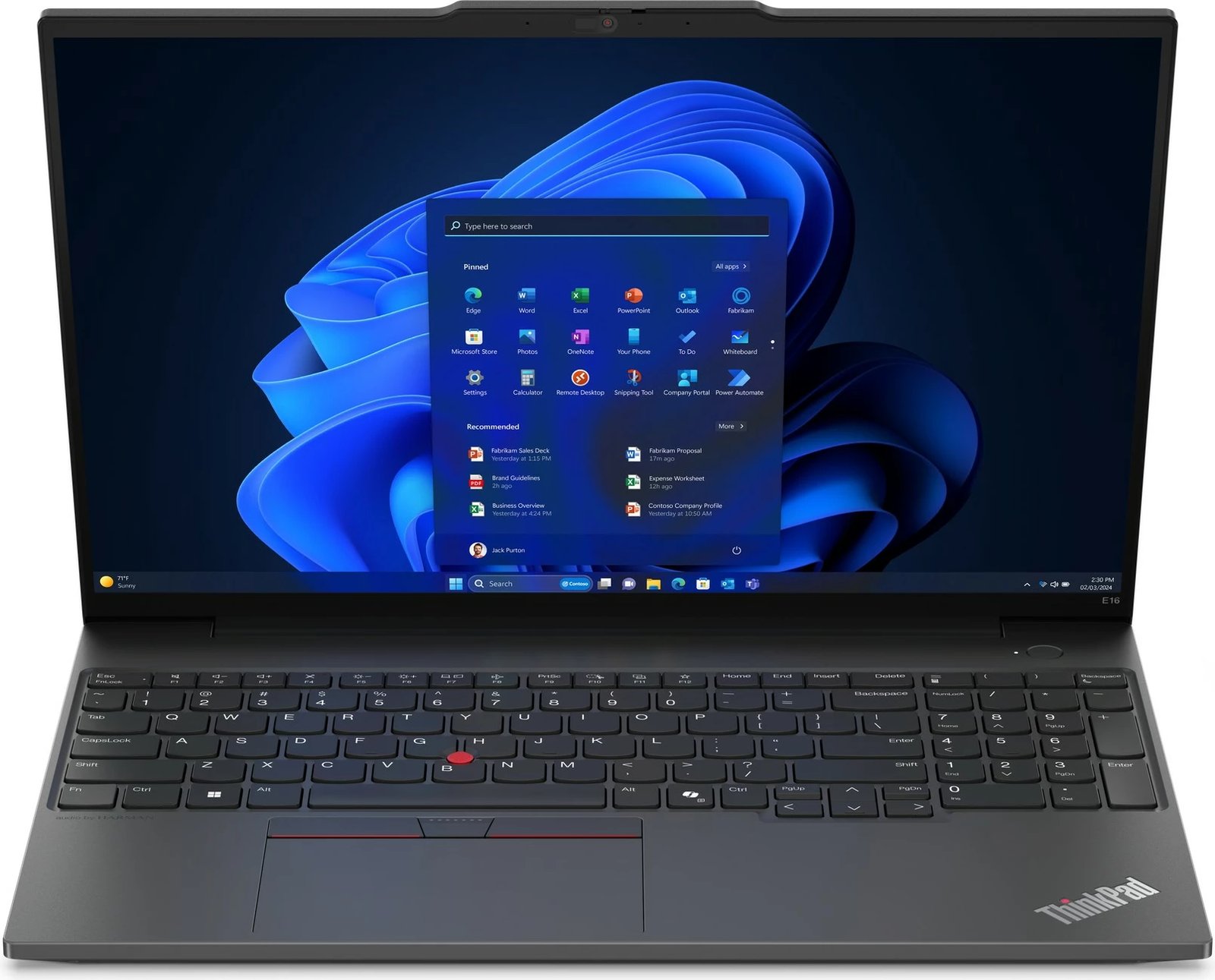 Laptop Lenovo ThinkPad E16, 16", AMD Ryzen 5, 16GB RAM, 512 GB SSD,AMD Radeon Graphics, i zi (DE keyboard)