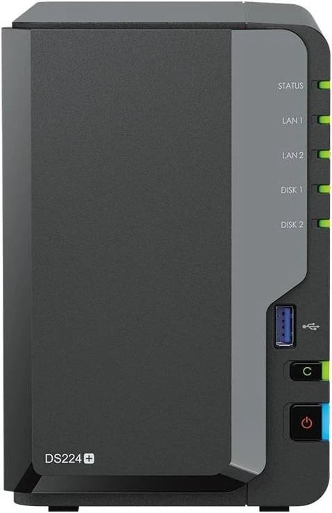 NAS Synology DS224+, 2GB RAM, 2 x RJ-45, 2 x USB 3.2 Gen 2