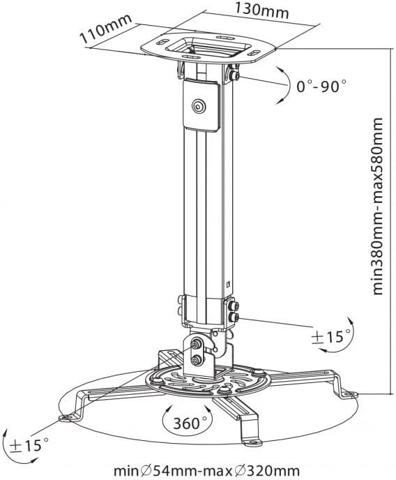 Mbajtëse për projektor SBOX, PM-18S, 13.5 kg