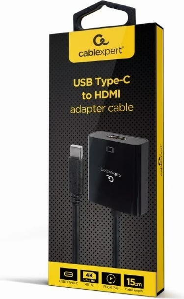 Kabllo adapteri Gembird, USB Type-C në HDMI, i zi