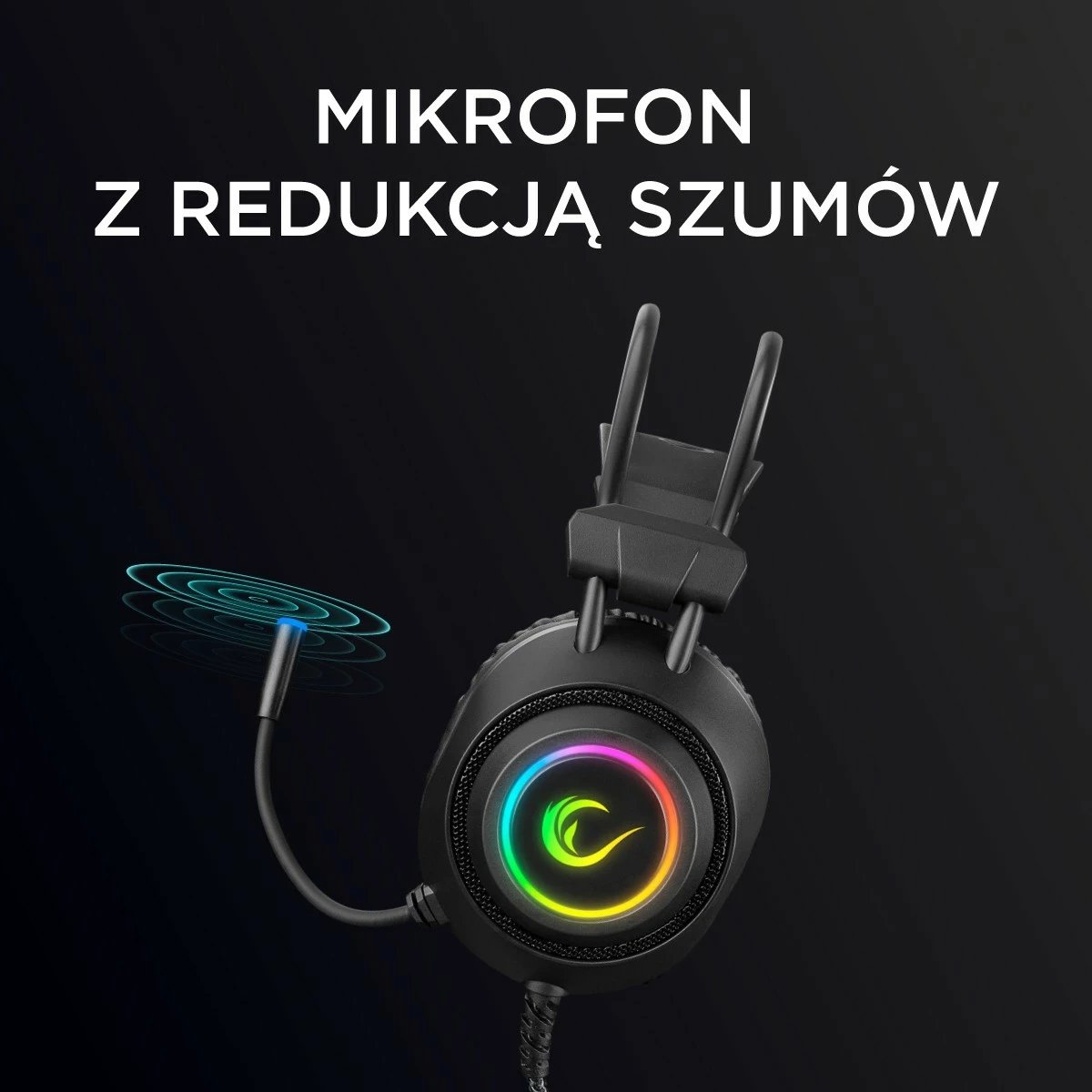 Kufje gaming Rampage RM-K19, me mikrofon, RGB, USB, të zeza-kuqe