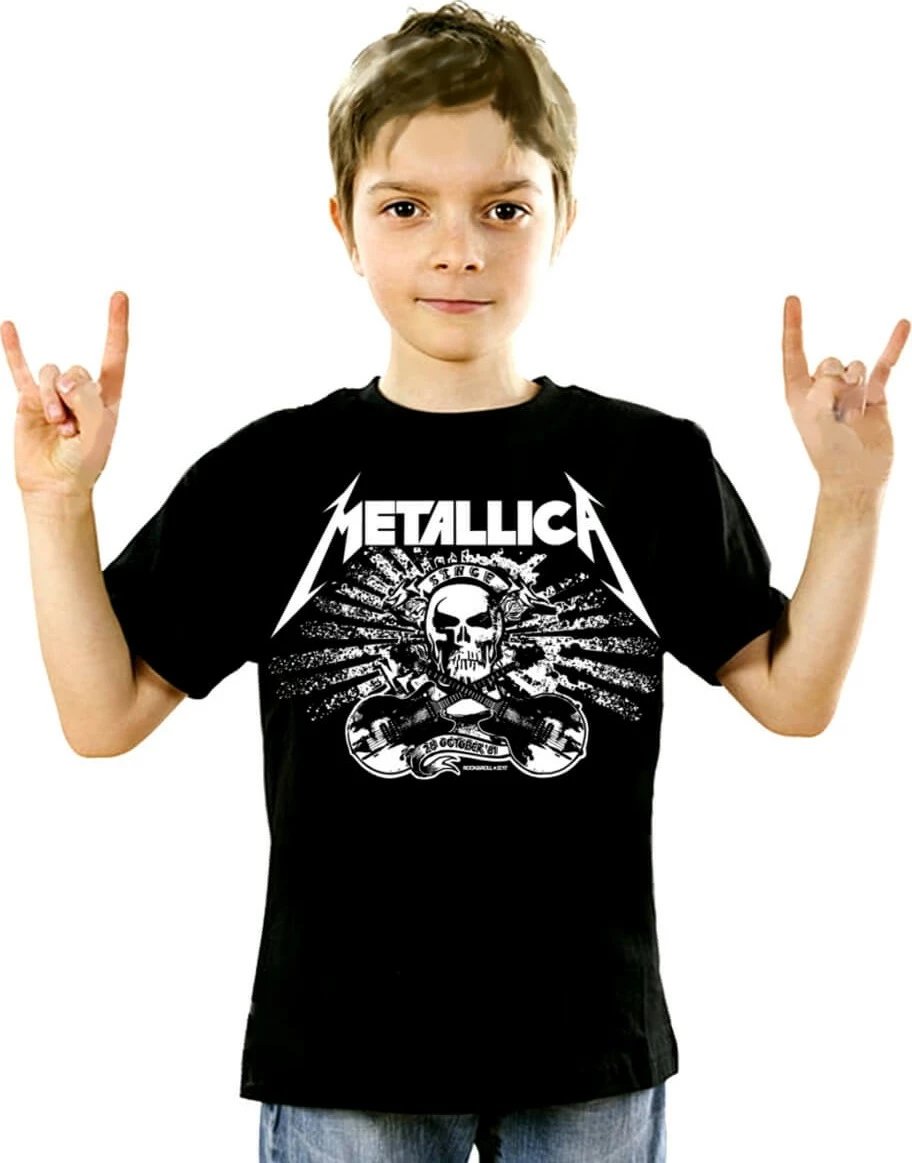 Maicë për fëmijë Rock&Roll Metallica Skull, e zezë