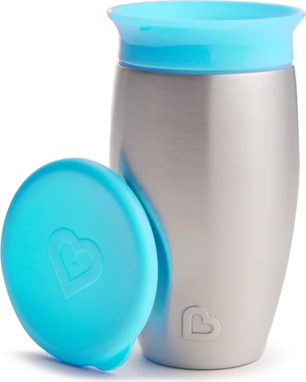 Termos për fëmijë Munchkin Miracle 360° Stainless Steel Sippy Cup e kaltër, 295 ml