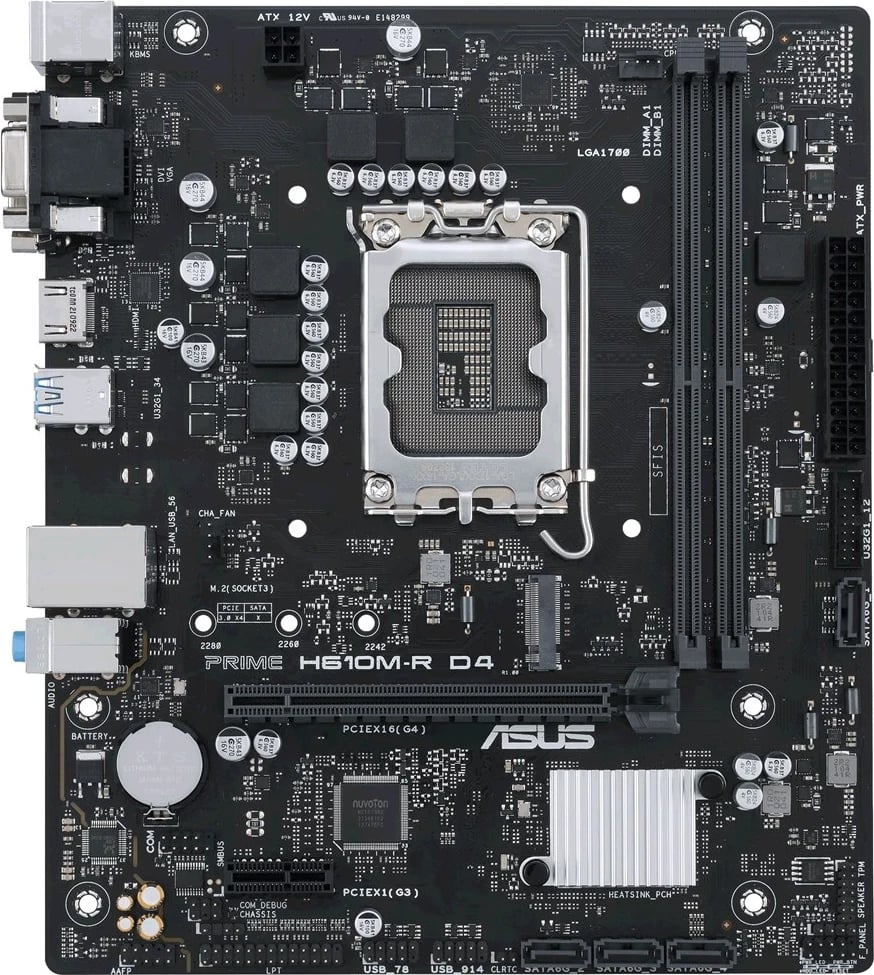 Pllakë amë ASUS PRIME H610M-R D4, Intel H610, micro ATX