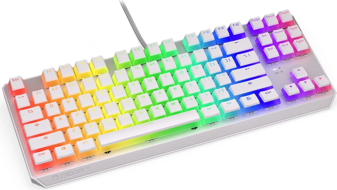 Tastierë mekanike Endorfy Thock TKL, RGB, Pudding Keycaps, e bardhë