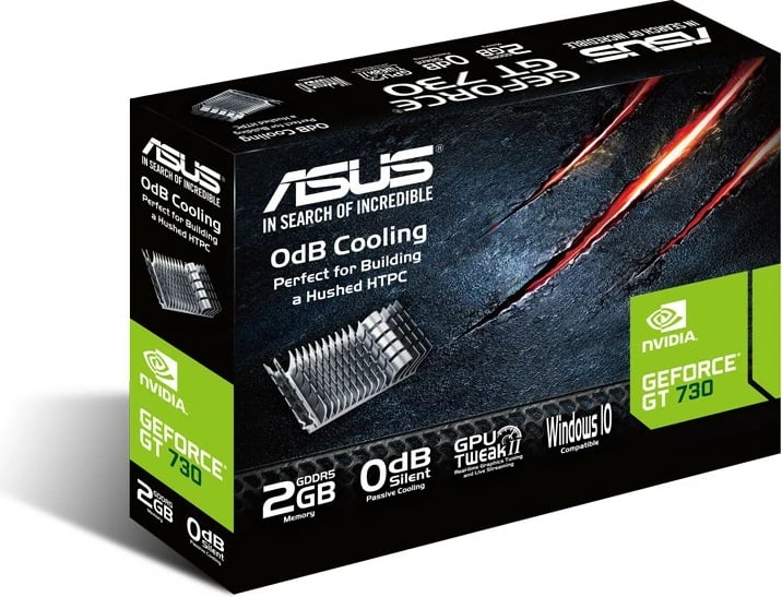 Kartelë grafike ASUS GT730-SL-2GD5-BRK, GeForce GT 730, 2 GB, GDDR5, 64 bit, 2560 x 1600 pixels, PCI Express 2.0