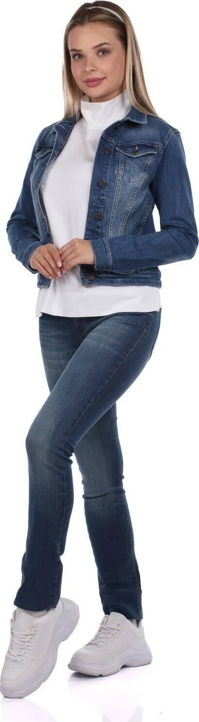 Jakne për femra Banny Jeans, xhins, blu e çelur